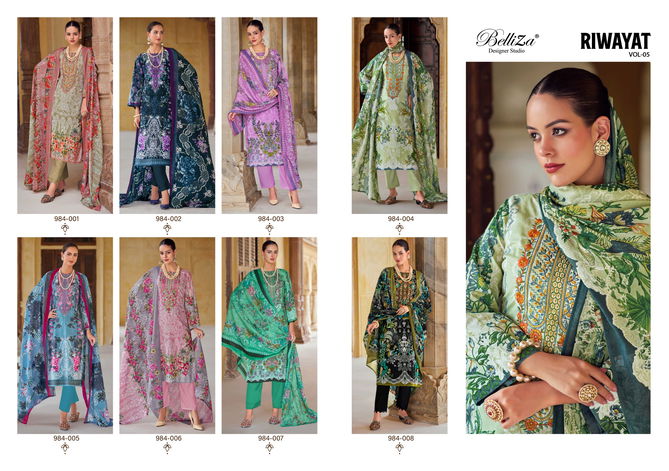 Riwayat Vol 5 By Belliza Viscose Rayon Digital Printed Salwar Kameez Wholesale Online